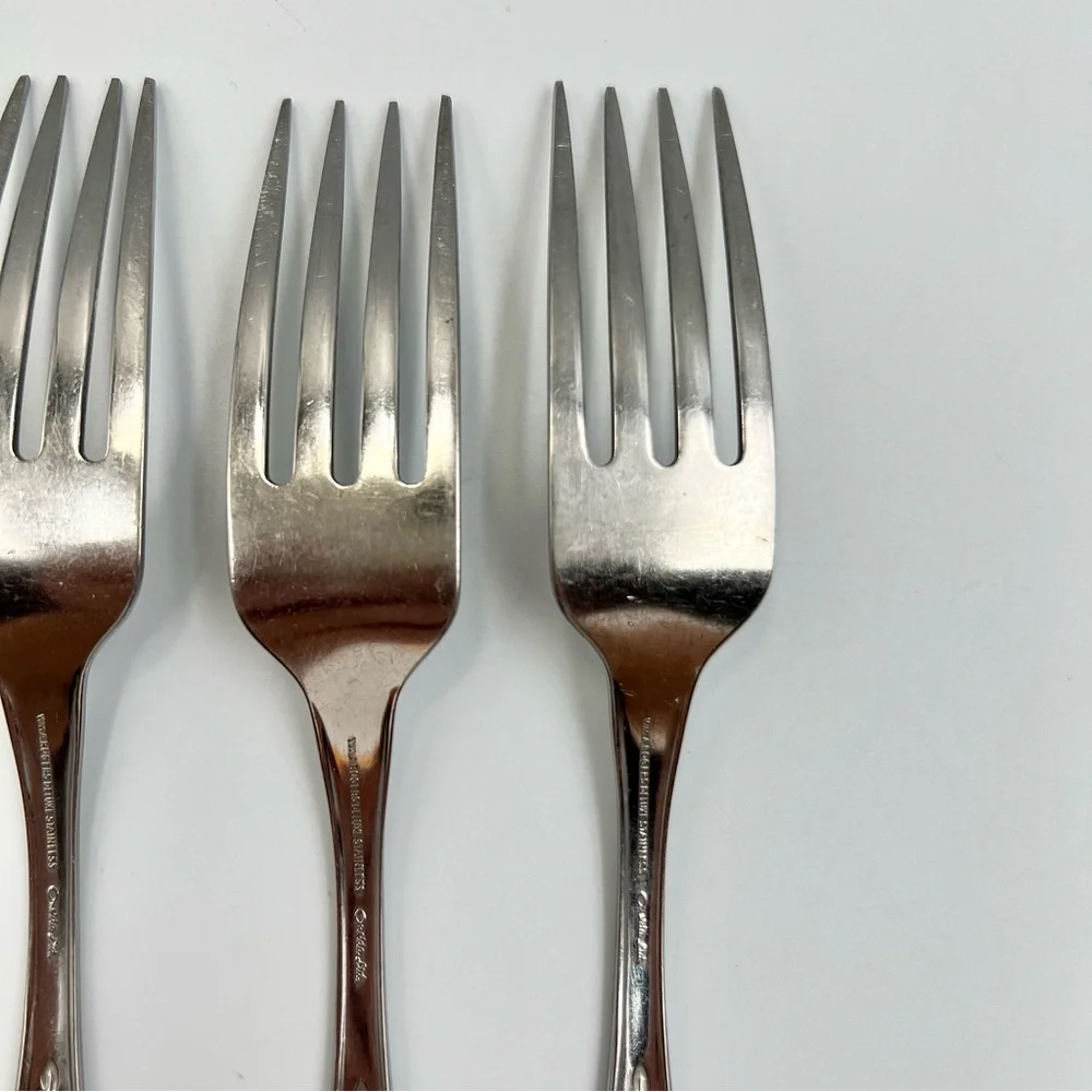 Vintage Oneida WMA Rogers Huntington Stainless Flatware Dinner Fork Set of 5 - Picture 10 of 10